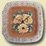 le ceramiche di Angela Occhipinti - orologio con girasoli in marrone